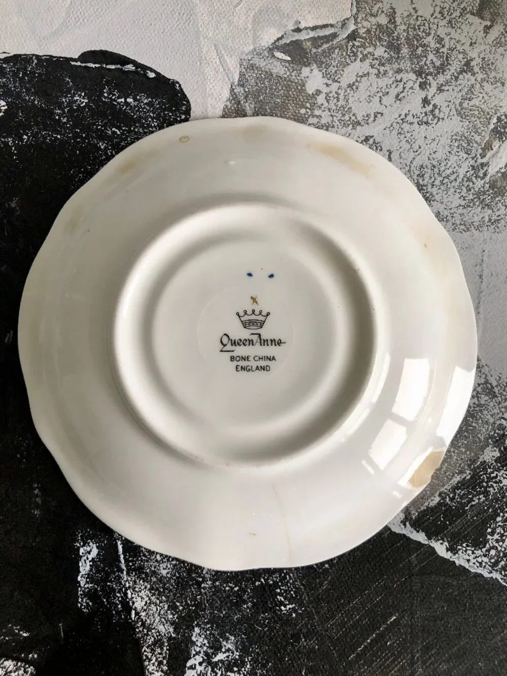 Queen Anne Bone China Yellow Teacup and Saucer, Rose Pattern